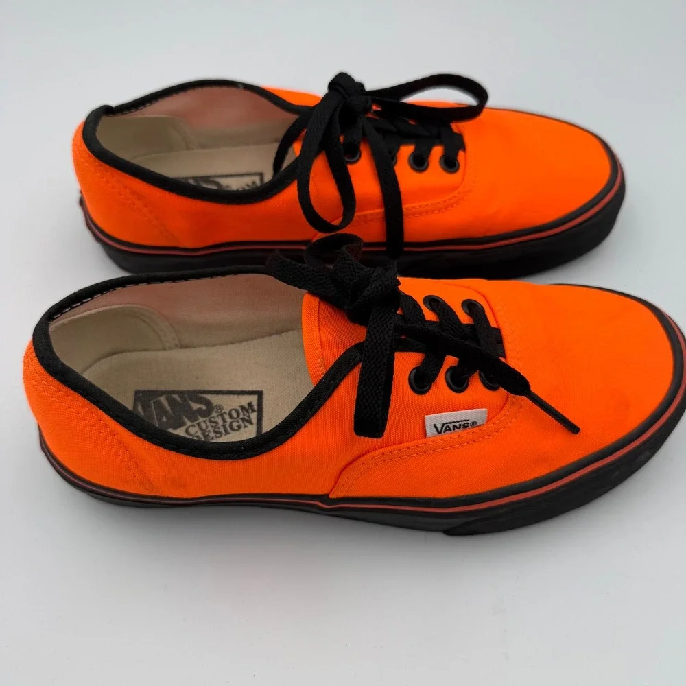 Vans Authentic Shoes Womens 7.5 Neon Orange Excellent Canvas